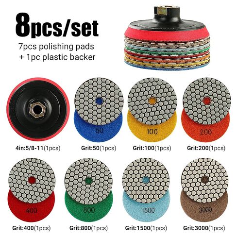 LOZLIN 7pcs Diamond Resin Grinding Burrs Set, 50#-3000# Conical Polishing Bits with 6mm Shank, for Stone Carving, Marble Granite Polishing, Metal Deburring, Rotary Tool Accessories in Kuwait