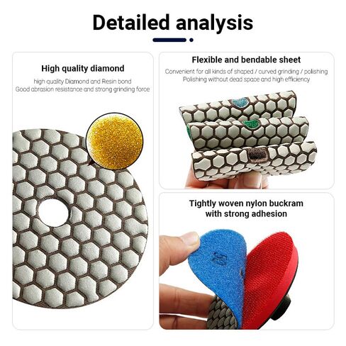 LOZLIN 7pcs Diamond Resin Grinding Burrs Set, 50#-3000# Conical Polishing Bits with 6mm Shank, for Stone Carving, Marble Granite Polishing, Metal Deburring, Rotary Tool Accessories in Kuwait