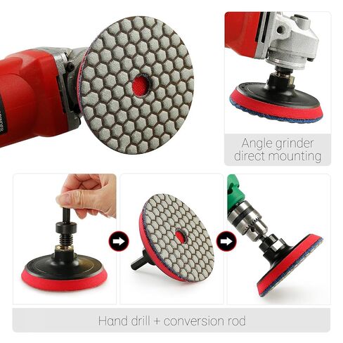LOZLIN 7pcs Diamond Resin Grinding Burrs Set, 50#-3000# Conical Polishing Bits with 6mm Shank, for Stone Carving, Marble Granite Polishing, Metal Deburring, Rotary Tool Accessories in Kuwait