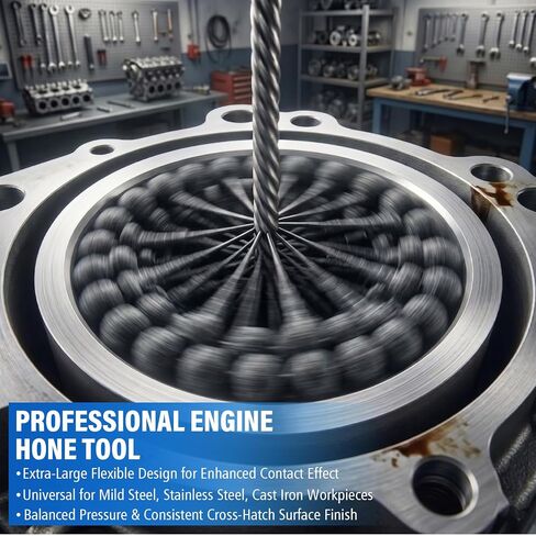 Cylinder Hone Tool 4 Inch with 240 Grit Ball Brush, Flexible Cylinder Ball Hone for Engine Ball Honing and Deburring, Ideal for Engine Rebuilding Applications with Cast Iron, Steel, Mild Steel. in Kuwait