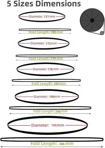 بديل حزام القرص الدوار الممتاز للتقنيات والرائدة - 5 مقاسات طول مطوي 121,172,178,190,195 ملم طقم حزام محرك مطاطي ياباني in Kuwait