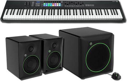 Novation Launchkey 88 [MK3] 88-Key MIDI Keyboard Bundle with Mackie CR8BT Monitors and CR8SBT 8-Inch Subwoofer — Full-Range 8-Inch 2.1 Studio for Music Production, Composing, Beat Making in Kuwait
