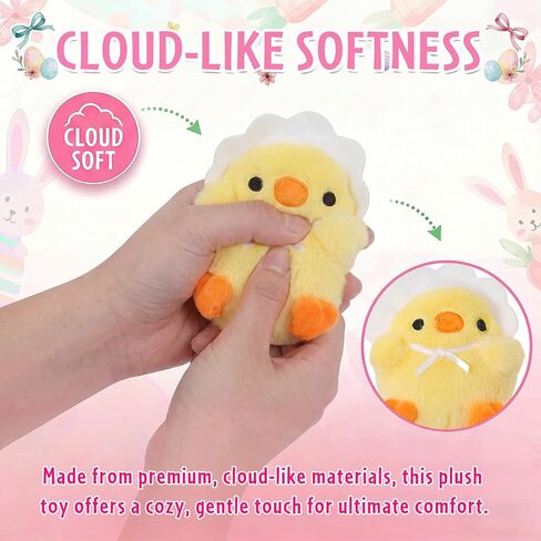 Wangchao Craft Baby Easter Basket 7 PCS My First Easter Basket for Kids Plush Plush Bunny Egg Chick Carrot for Baby Toddler Girls Boys Party Decorations (Easter Basket) in Kuwait
