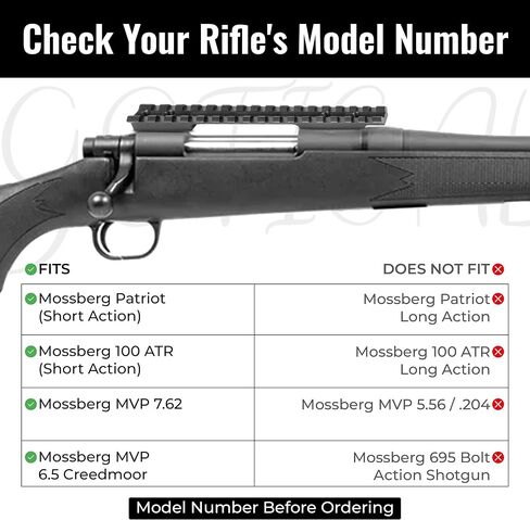 Gotical Single Picatinny Rail, 6.7 Inches 16 Slots, for Mossberg Patriot/ATR 100 Short Action Scope Mount – 0 MOA Short Ranger Upton 500 Yards, CNC Machined 6061 T6 Aluminum Matte Black in Kuwait