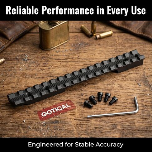 Gotical Single Picatinny Rail, 6.7 Inches 16 Slots, for Mossberg Patriot/ATR 100 Short Action Scope Mount – 0 MOA Short Ranger Upton 500 Yards, CNC Machined 6061 T6 Aluminum Matte Black in Kuwait
