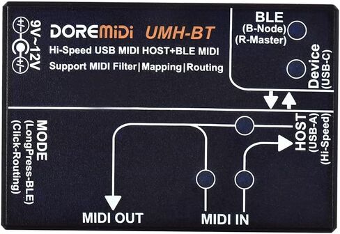 مضيف USB عالي السرعة BT BLE MIDI، منفذ مضيف USB 2.0، مضيف USB MIDI بلوتوث محمول، منفذ USB-C (UMH-BT) in Kuwait