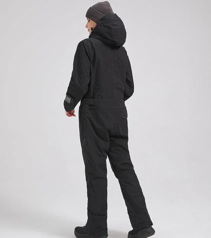 Womens One Piece Ski Suit Colorful Jumpsuits Snowboard Snowsuits Winter Waterproof fo(3XL,Blk) in Kuwait
