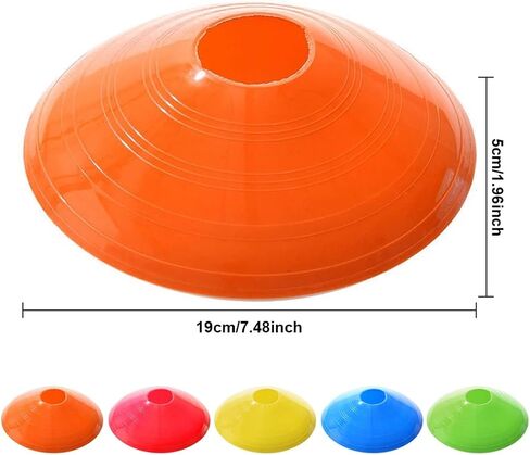 Pack of 25 Football Disc Soccer Marking Coaching Cones Portable Outside Baseball Basketball Skateboard Training for Soccer Practice Equipment,Basketball in Kuwait