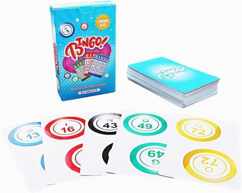 GSE Games & Sports Expert Reusable Bingo Calling Cards with Plastic Coated, 3.5"x2.5" Poker Size Bingo Game Cards Deck in Kuwait
