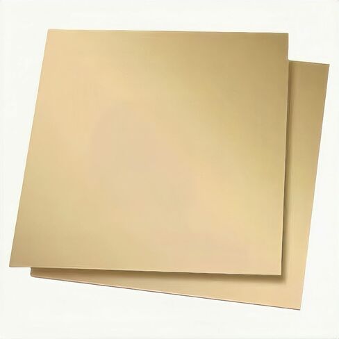 2Pcs Brass Sheet Plate 6" x 6" x 24 Gauge(0.5mm), H62 Brass Plates Metal,Double-Sided Protective Film. (24 Ga Thickness) in Kuwait