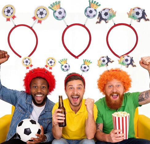 عصابات رأس كرة القدم 2026 إكسسوارات حفلات كأس العالم، وديكورات كرة القدم ومعدات المعجبين، هدايا وديكورات الحفلات ذات الطابع الرياضي 3 قطع in Kuwait