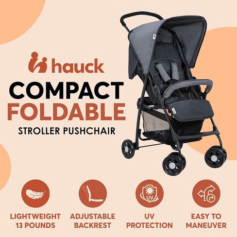 hauck Lightweight and Compact Travel Baby/Toddler Foldable Stroller, Sport, Charcoal/Stone in Kuwait