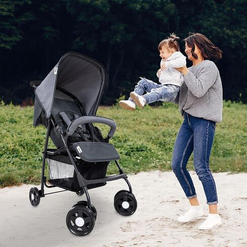 hauck Lightweight and Compact Travel Baby/Toddler Foldable Stroller, Sport, Charcoal/Stone in Kuwait