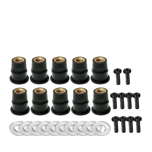Motorcycle Windscreen Windshield Bolts Screws Metric Rubber Well Nut Fastener(30Pcs M5) in Kuwait