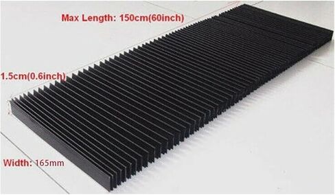 CNC Machine Three Proof Bellows Dust Cloth 1.5 meters 15mm Black Multiple Sizes in Kuwait