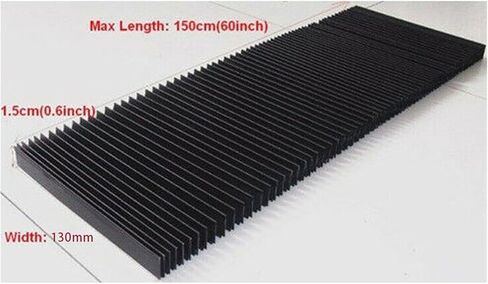 CNC Milling Machine Flat Bellows Cover Three-Proof Black 1.5m x 15mm H130-300mm in Kuwait