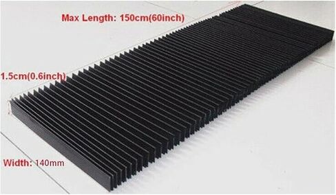 CNC Milling Machine Flat Bellows Cover Three-Proof Black 1.5m x 15mm H130-300mm in Kuwait