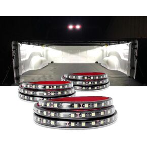 60inch 3PCs LEDs Truck Bed Light Kit Flexible Strip with Waterproof on/Off Switch Blade Fuse 3-Way Splitter Extension Cable for Cargo, Pickup Truck, SUV, RV, Boat and More