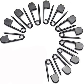 100PCS 2.6CM Pure Colour Plastic Safety Pins-Exquisite Small Clothing Accessories Trimming Fastening Safety Locking for Home (Black)