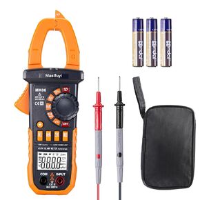 Clamp Meter Digital, AC/DC Current, Electrical Tester Digital, True RMS 4000 Counts, Auto-Ranging Measures AC/DC Voltage, Continuity, Frequency, Capacitance, Resistance, Duty-Cycle, Diodes