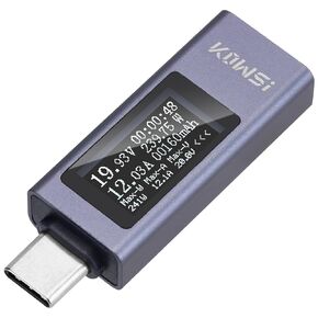 USB C Power Meter USB C Tester, USB Multimeter 4-30V 0-12A Voltage Current Capacity Energy Power Digital Tester for Tablet Chargers Power Bank Cable