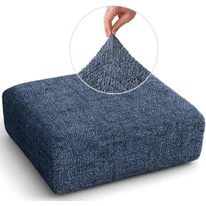 PAULATO BY GA.I.CO. Couch Cushion Cover - Sofa Cushion Cover - T-Cushion & Box Cushion Slipcover - Replacement Sofa Cushion Protector - Stretch Seating Cover - Microfibra Print - Vittoria Blue in Kuwait
