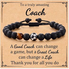 Long tiantian Soccer Coach Gifts for Men Boys Baseball Soccer Basketball Bracelet Asketball Coach Gifts Christmas Back to School Graduation Birthday Gifts for Him