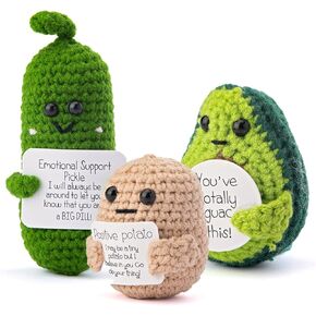 Hroevc Crochet Kit for Beginners, Beginner Crochet Kit for Adults, Positive Potato/Pickle/Avocado for Learn to Crochet kit, Knitting Kit for Beginners