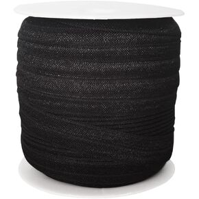INSPIRELLE 50 Yards Spool Black 5/8 Ribbon Elastic Foldover Elastics Stretch FOE for Hair Ties Headbands Making