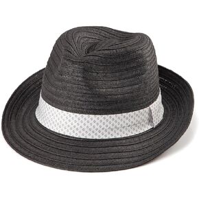 Straw Trilby Hat for Men - Summer Straw Fedoras Sun Hats Travel Beach Panama Hat