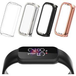 Hianjoo 4-PCS Screen Protectors Compatible with Fit Bit Luxe, Soft TPU Full Protective Smartwatch Case Replacement with Fit Bit Luxe