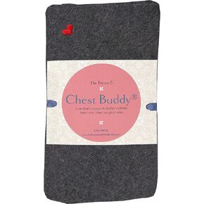 The Breast & Chest Buddy Seatbelt Cushion for Open Heart Surgery and Chest Reconstruction Sites- Charcoal with Small Red Heart