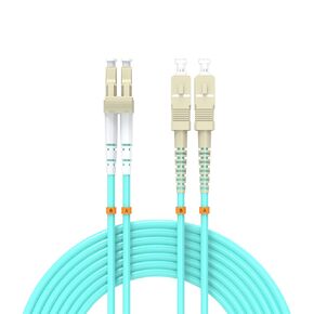 Buacoz 7.5Meters 25ft LC/UPC-LC/UPC 10GB Multi-Mode Fiber Optic Cable LC to LC OM3 LC-LC 10 Gigabit Jumper Optical Patch Cord Duplex 50/125um Aqua