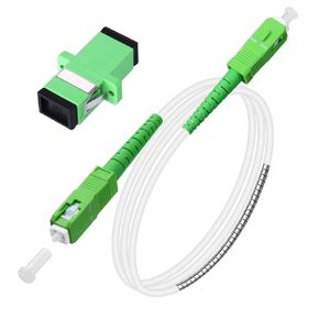 Fiber Optic Internet Cable,SC/APC to SC/APC Armored Single Mode Patch Cable,Fiber Optic Jumper Optical Patch Cord - SIMPLEX - 9/125um - OS1/OS2 Compatible, LSZH White,15M/50ft