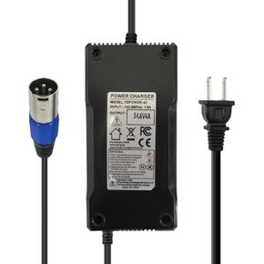 Abakoo 54.6V 4A Power Adapter for 48V 13S Lithium Battery Charger with 3-Pin XLR Connector