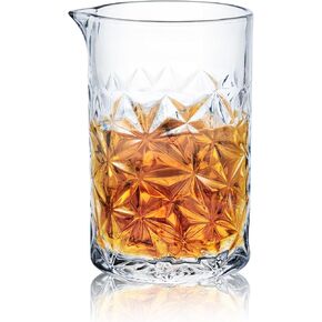 KITESSENSU Cocktail Mmixing Glass 24oz 710ml - Crystal Bartender Accessories Glass Beaker to Mix & Stir Cocktails - Thick and Sturdy Bottom - Premium Seamless Design