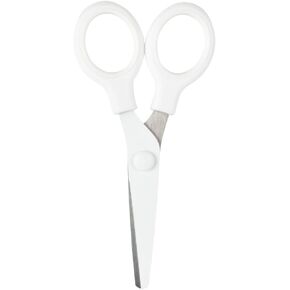 JAM PAPER Arts & Crafts Scissors - 6 3/4 Inch - White - Ergonomic Handle & Stainless Steel Pointed Tip Blades - Sold Individually