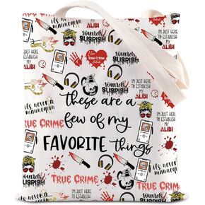 ENSIANTH True Crime Podcasts Tote Bag True Crime Junkie Gift Serial Killer Criminologist Shoulder Bag Murder Mystery Fan Gift
