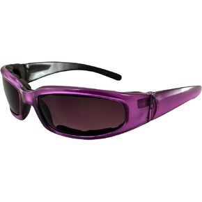 Pacific Coast Chix Rally Grey Gradient/Purple Padded Motorcycle Glasses