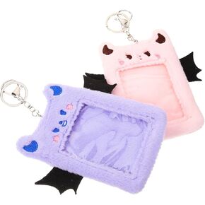 Tofficu 2Pcs Photocard Holder, Kpop Photocard Holder Keychain, Cute Plush Photocard Holder, Cartoon Dog Photo Sleeve for Id Bank Credit Card Holder Protector