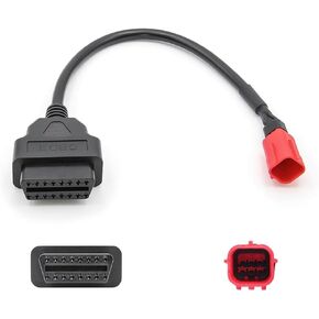 Zzxker Obd2 كابل محول، 16 دبوس إلى 6 دبوس كابل تشخيص OBD، Obd2 إلى Obd1 6pin محول التوصيل لهوندا جوزي كاواساكي سوزوكي دراجة نارية in Kuwait