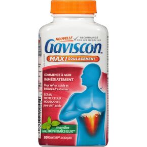 Gaviscon Max Peppermint Tablet, 50 Count