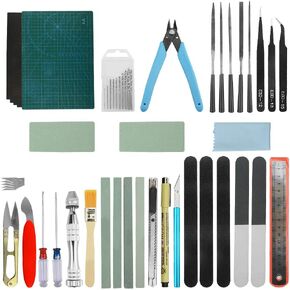 WMYCONGCONG 38 PCS Gundam Model Tools Kit Model Basic Tools Craft Set Hobby Building Craft Set for Model Assemble Building Repairing Fixing Green