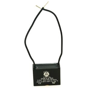 Appli Parts Fan Capacitor 10 mfd (microfarads) uf 250 VAC with 2 Wire Terminal Connections Compatible with Any Brand with Same capacitance 1-7/8in Width 1in Depth 1-1/2in Height CAP-10-250-2C