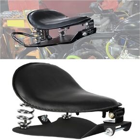 HECASA 3" SOLO Seat Bracket Compatible with Harley 48 Sportster XL883 1200 Davidson Honda Yamaha Kawasaki Suzuki Sportster Bobber Chopper Black Spring Base Mount Kit Barrel Spring