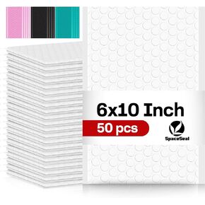 SPACE SEAL® Black Bubble Mailer 3.25x8 IN (Usable Size) - 10 Pcs - Water Resistant Shipping & Mailing Envelopes for Safe & Secure Delivery- Self Adhesive Mailer for Shipping Supplies & Packaging