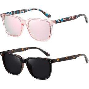 نظارات شمسية مستقطبة من Kimorn للنساء والرجال نظارات شمسية عصرية كلاسيكية 70s 90s إطار مربع K1558 in Kuwait