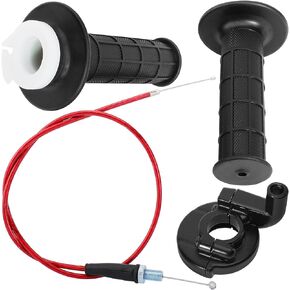 QAZAKY Twist Throttle Accelerator Handle Grip Cable Set for 50cc 60cc 66cc 90cc 110cc 125cc 150cc-190cc 4-stroke Pit Dirt Mini Pocket Bike ATV Quad Scooter XR50 XR70 CRF50 CRF70 7/8inch 22mm Handlebar