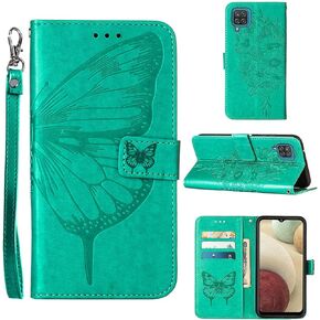 for Samsung Galaxy A12 Case Wallet Flip Cover (Blue) in Kuwait