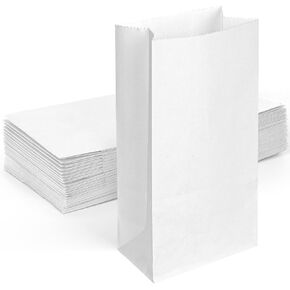 VGOODALL 50PCS Mini Brown Paper Bags,3.5"x2.2"x7" Kraft Paper Bags Small Snack Bag Party Bags Treat Bag for Baby Shower Wedding Party Favors DIY Gift Wrapping